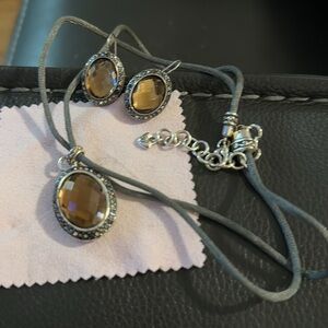 Brighton luminescence necklacee , earrings. 
Light weight. Not heavy